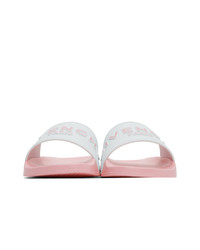 Givenchy White And Pink Logo Pool Slides