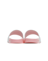 Givenchy White And Pink Logo Pool Slides