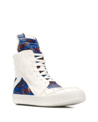 Rick Owens Embossed Effect Patterned High Top Sneakers