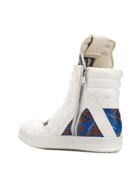 Rick Owens Embossed Effect Patterned High Top Sneakers