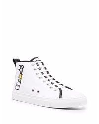 Moschino Graphic Print High Top Sneakers