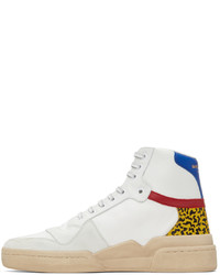 Saint Laurent Multicolor Canvas Leather Lace Up Sneakers