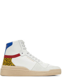 Saint Laurent Multicolor Canvas Leather Lace Up Sneakers
