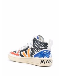 Marni Scribble Print High Top Sneakers