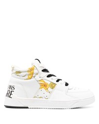 VERSACE JEANS COUTURE Starlight Logo Print Leather Sneakers