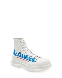 Alexander McQueen Tread Slick Graffiti Logo High Top Sneaker