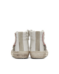 Golden Goose White And Pink Camo Slide Sneakers