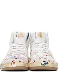 Lanvin White Gallery Dept Edition Leather Mid Sneakers