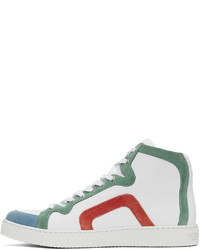 Pierre Hardy White Green 103 High Sneakers