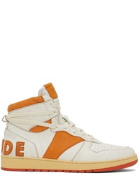 Rhude White Orange Rhecess Hi Sneakers