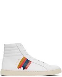 Paul Smith White Painted Stripe Watts Sneakers
