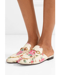 Gucci Princetown Horsebit Detailed Printed Leather Slippers