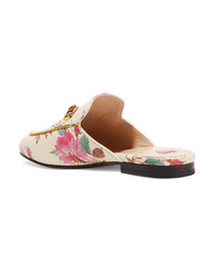 Gucci Princetown Horsebit Detailed Printed Leather Slippers