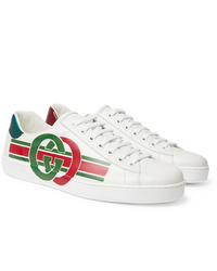 Gucci Ace Printed Leather Sneakers