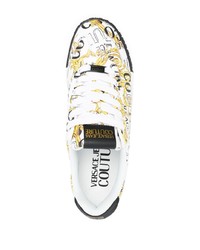 VERSACE JEANS COUTURE Baroque Pattern Print Lace Up Sneakers