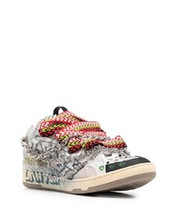 Lanvin Graffiti Print Chain Sneakers