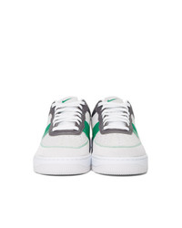 Nike Grey And Green Air Force 1 07 Prm 1fa19 Sneakers