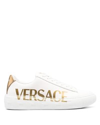 Versace La Greca Logo Print Low Top Sneakers