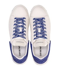 Emporio Armani Leather Logo Print Sneakers