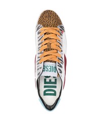 Diesel Leopard Print Panel Sneakers
