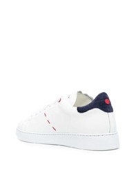Kiton Logo Embroidered Leather Sneakers