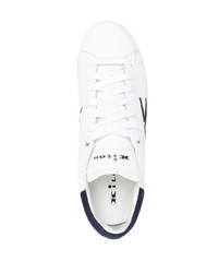 Kiton Logo Embroidered Leather Sneakers