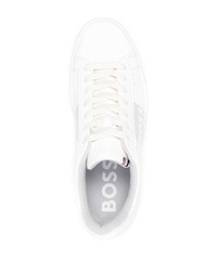 BOSS Logo Print Faux Leather Sneakers