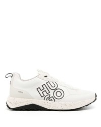 Hugo Logo Print Faux Leather Sneakers
