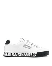 VERSACE JEANS COUTURE Logo Print Leather Low Top Sneakers