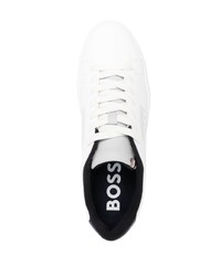 BOSS Logo Print Leather Sneakers