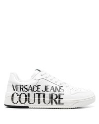 VERSACE JEANS COUTURE Logo Print Low Top Leather Trainers