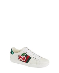 Gucci New Ace Double G Logo Cherry Sneaker