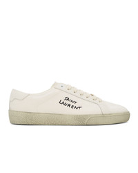 Saint Laurent Off White Worn Look Court Classic Sl06 Sneakers