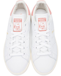 adidas Originals White Pink Stan Smith Sneakers