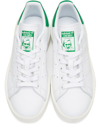 adidas Originals White Stan Smith Bold Sneakers