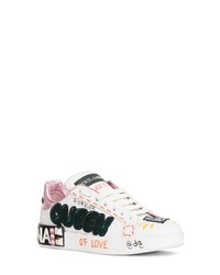 Dolce & Gabbana Queen Graffiti Lace Up Sneaker