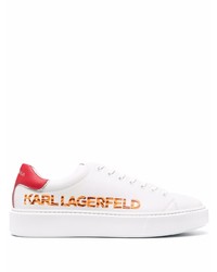 Karl Lagerfeld Tiger Print Logo Leather Sneakers