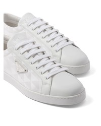 Prada Triangle Logo Lace Up Sneakers