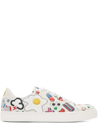 Anya Hindmarch White All Over Wink Stickers Tennis Sneakers