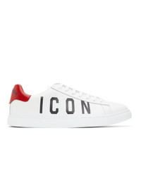DSQUARED2 White And Black Icon New Tennis Sneakers
