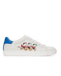 Gucci White And Blue Disney Edition Donald Duck Ace Sneakers