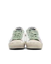 Golden Goose White And Blue Limited Edition Hi Star Sneakers