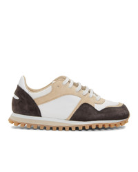 Spalwart White And Brown Marathon Trail Low Wbhs Sneakers