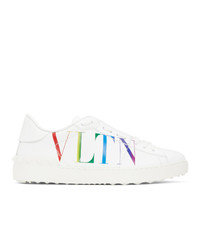 Valentino White And Multicolor Garavani Vltn Open Sneakers