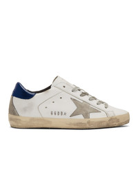 Golden Goose White And Navy Sneakers