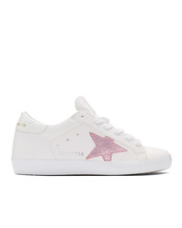 Golden Goose White And Pink Sneakers