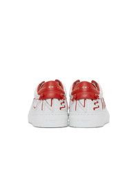 Givenchy White And Red Reverse Urban Knots Sneakers