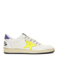 Golden Goose White And Yellow B Sneakers