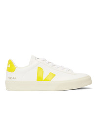 Veja White And Yellow Campo Sneakers