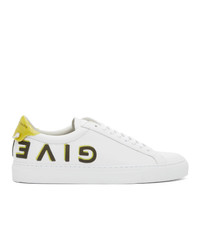 Givenchy White And Yellow Reverse Logo Urban Street Sneakers